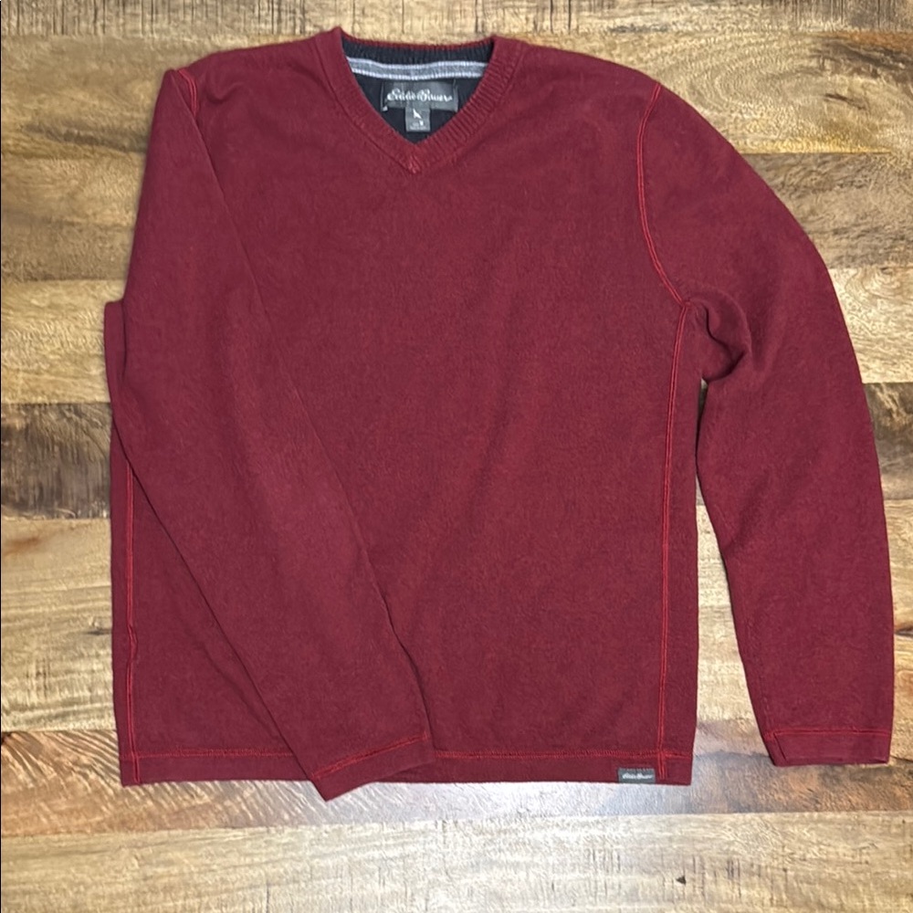 Eddie Bauer Red V-Neck Sweater